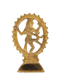 8 inches Nataraj Statue made of aluminium in antique gold finish - The Heritage Artifacts