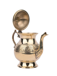 Brass Crafted King Kettle with Lid - 7 inches height - The Heritage Artifacts