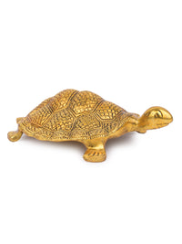Antique gold 6 inches Tortoise / Kachua decorative show piece for Feng Shui and Vaastu - The Heritage Artifacts