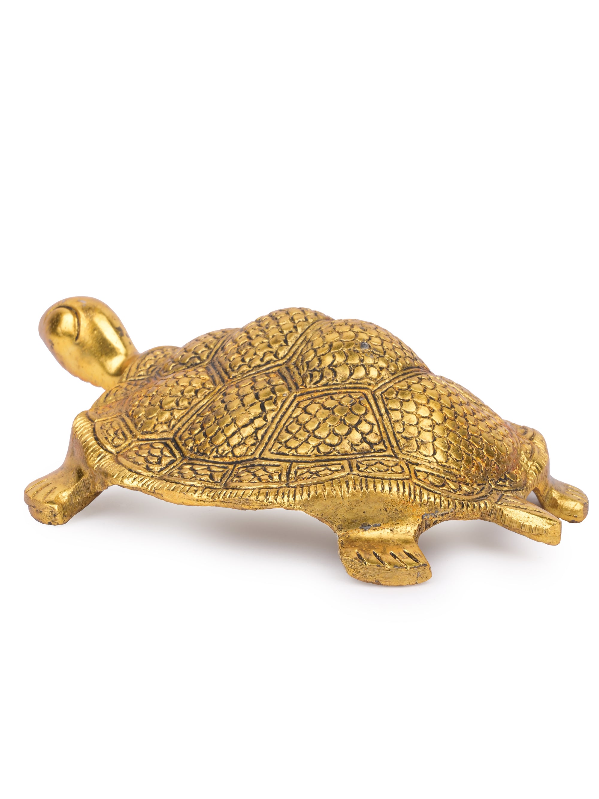 Antique gold 6 inches Tortoise / Kachua decorative show piece for Feng Shui and Vaastu - The Heritage Artifacts