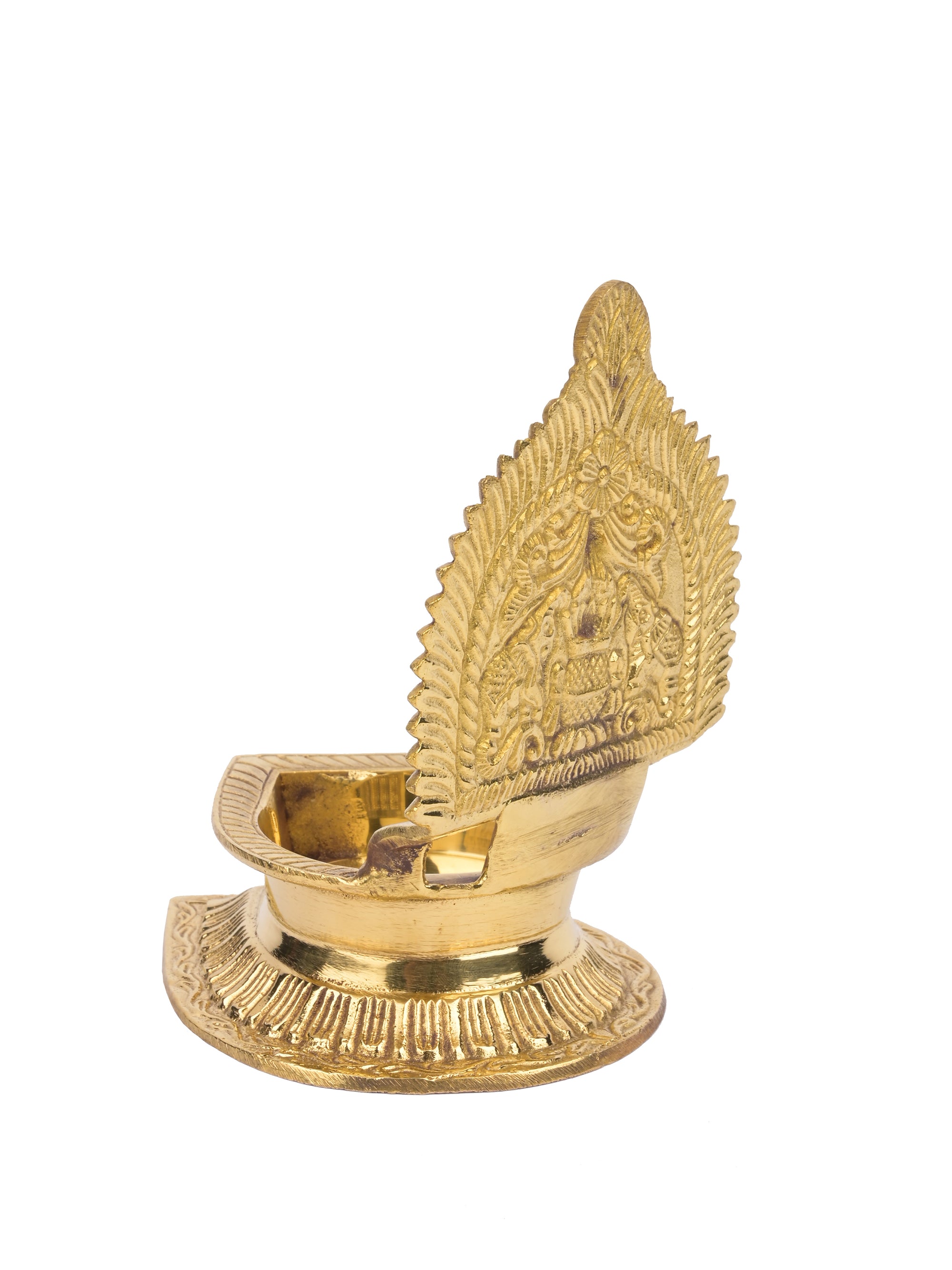 Brass Kanchipuram Kamakshi single petal lamp / diya - 5 inches height - The Heritage Artifacts