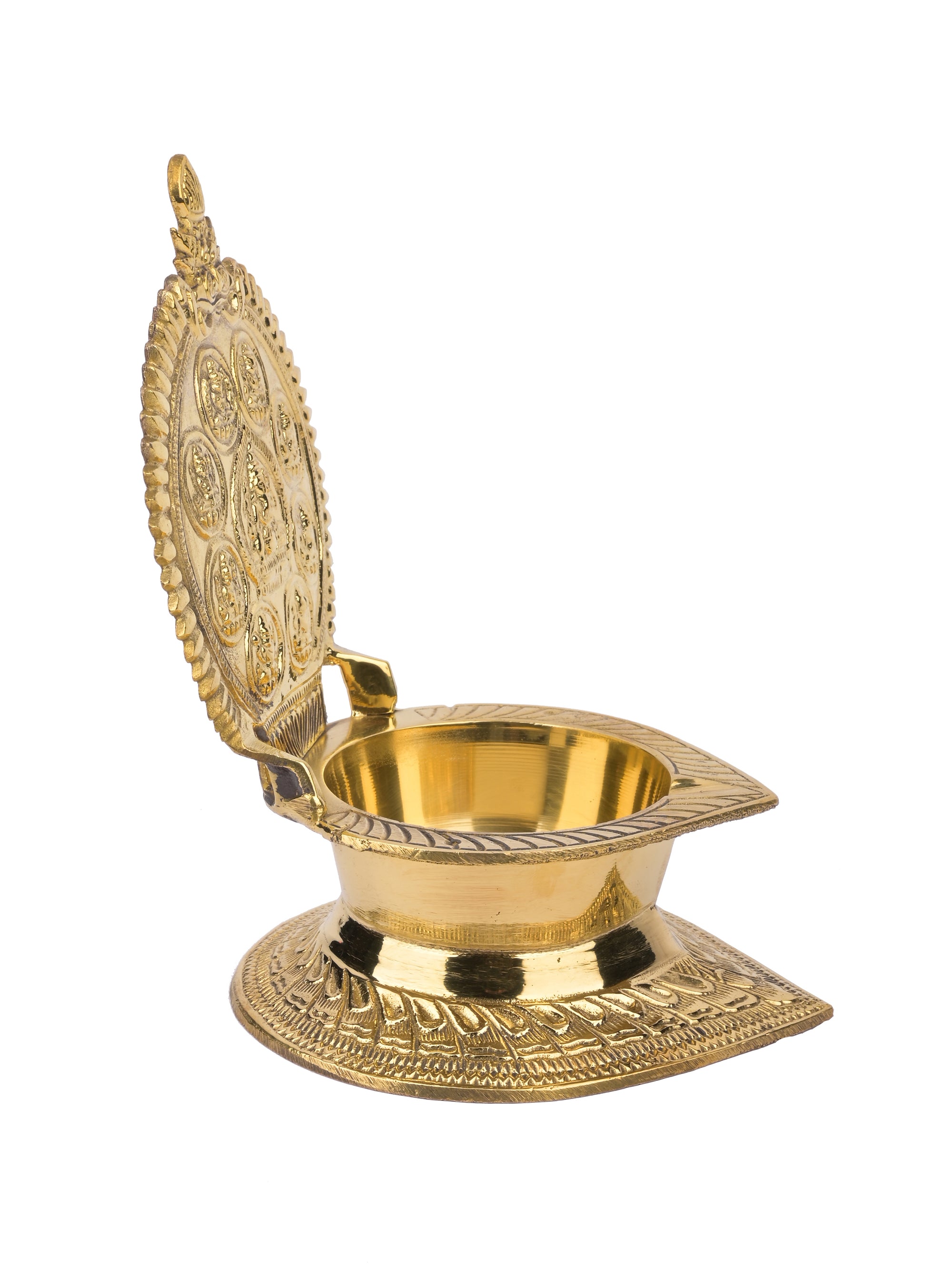 Brass Ashta lakshmi single petal Lamp / Diya - 7 inches height - The Heritage Artifacts