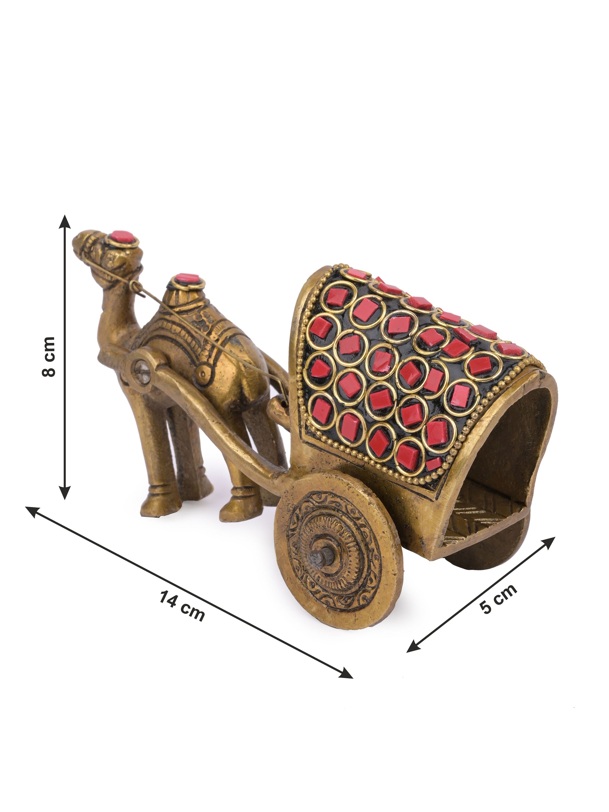 Antique Golden finish Brass Camel Cart Decorative Showpiece - The Heritage Artifacts