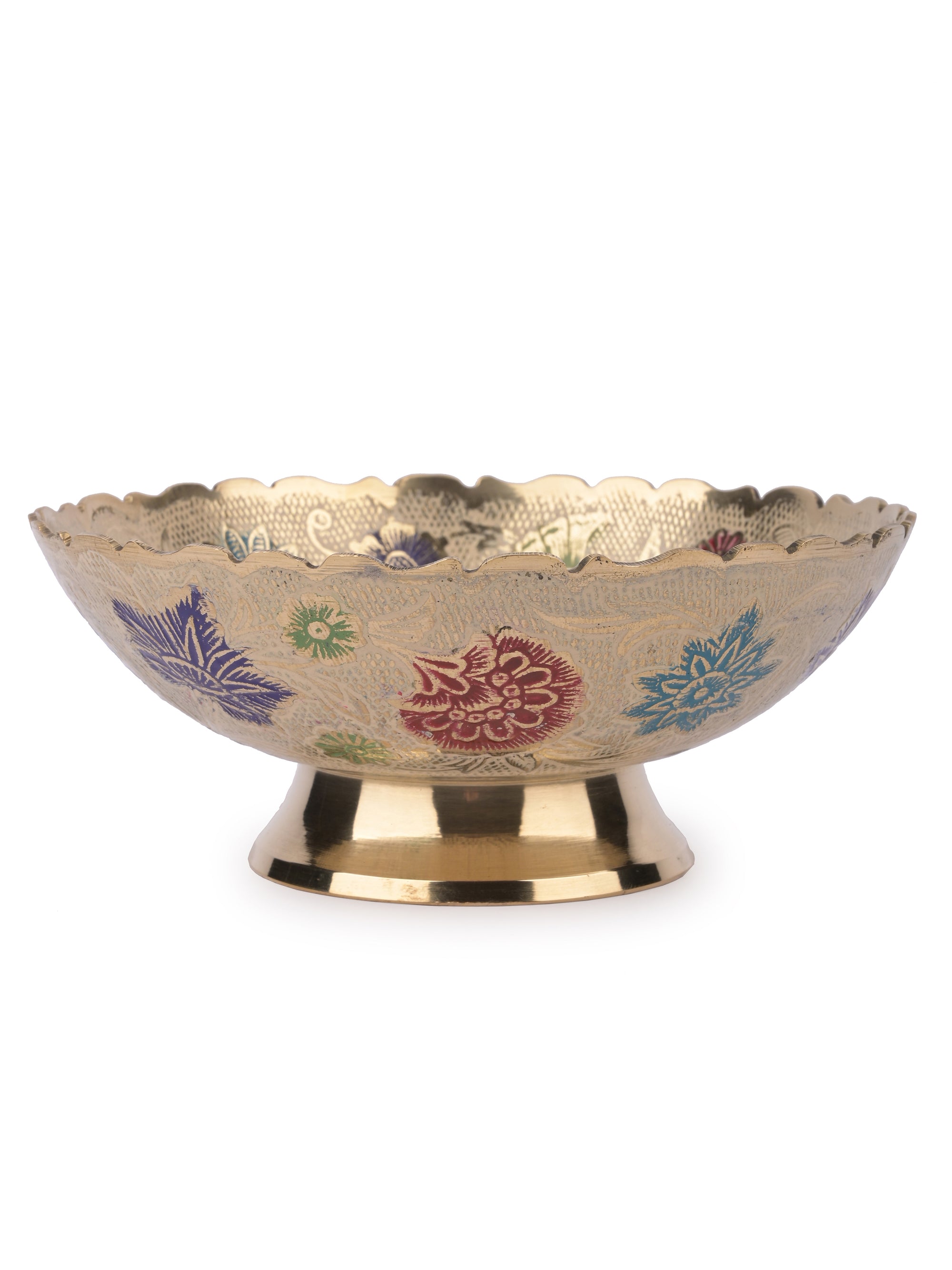 Painted Brass Fruit Bowl, Small size - 6 inches diameter - The Heritage Artifacts