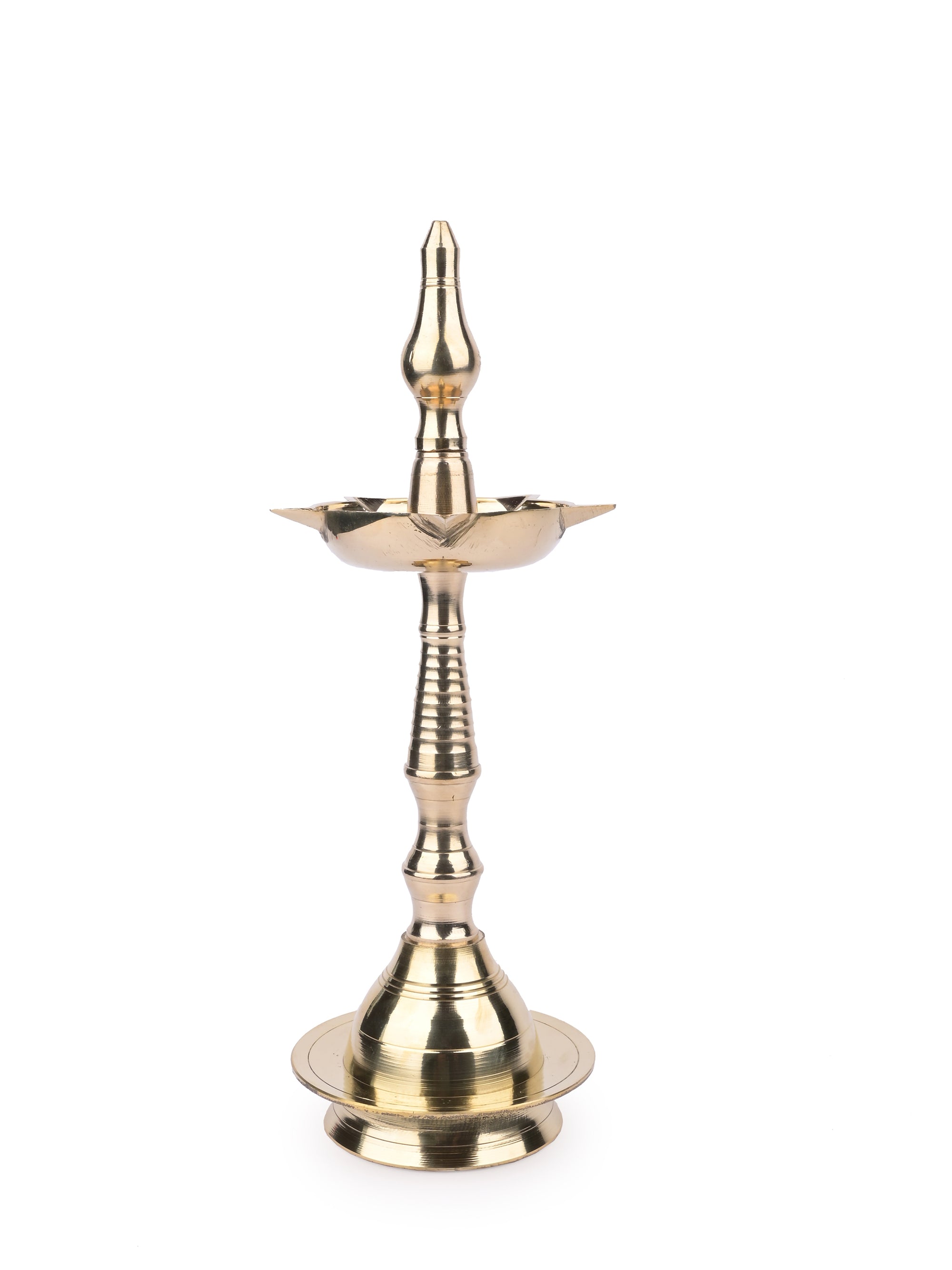 Traditional Brass Diya / Oil Lamp stand for Home and Temple - 12 inches in height - The Heritage Artifacts