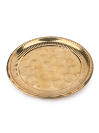 12 inches Traditional Design Brass Plate for Everyday Use - The Heritage Artifacts