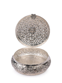 Vintage Antique Royal design handmade oxidised German silver Jewellery box - The Heritage Artifacts