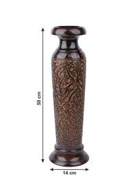 Wood crafted Tall Flower Vase - 20 inches in height - The Heritage Artifacts
