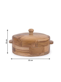 Teak wood carved stylish Chapati / Roti box - The Heritage Artifacts