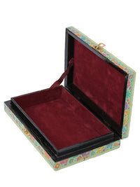 Paper Mache Jewellery box with Mughal Courtyard design embossed - The Heritage Artifacts