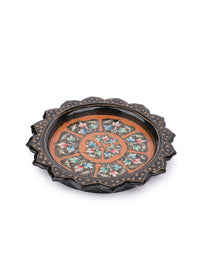 Small decorative Paper Mache Tray in Black and Gold color - The Heritage Artifacts