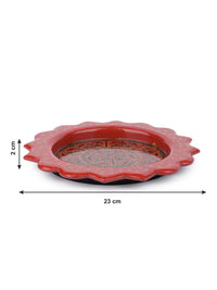 Small decorative Paper Mache Tray in Red and Black color - The Heritage Artifacts