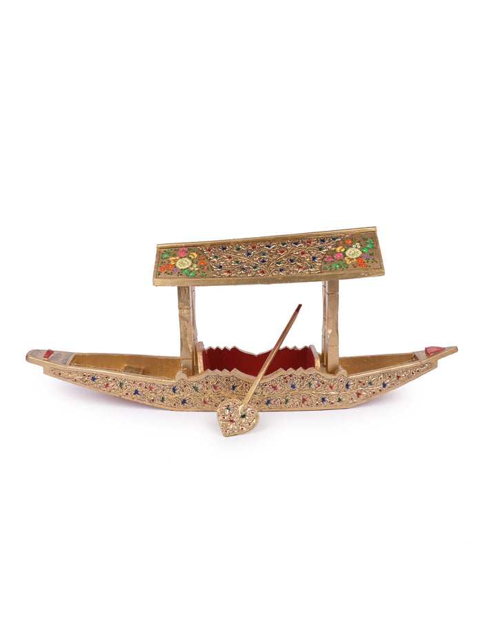 Paper Mache Craft, Big Shikara / Boat showpiece - 26 inches long - The Heritage Artifacts