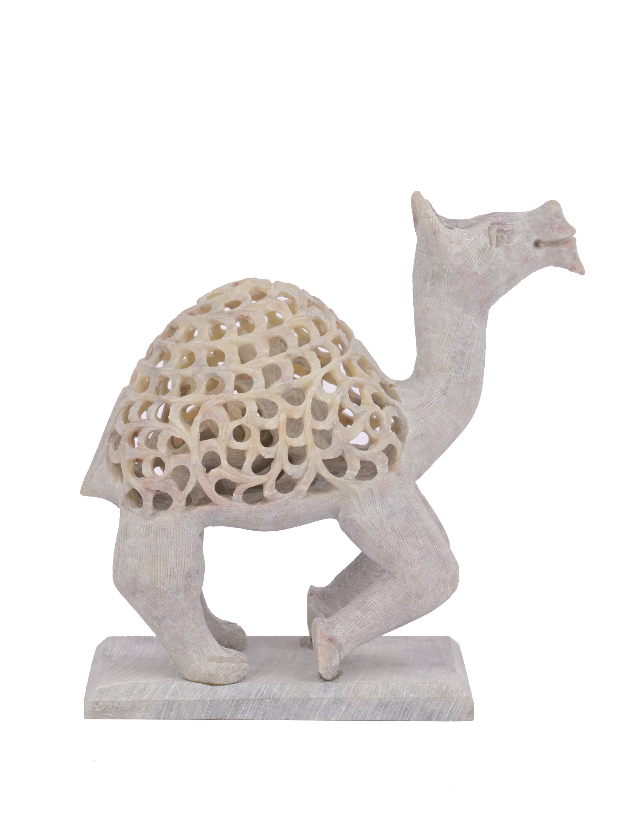 Camel Decorative showpiece with Jaali or open work hand carving on stone - The Heritage Artifacts