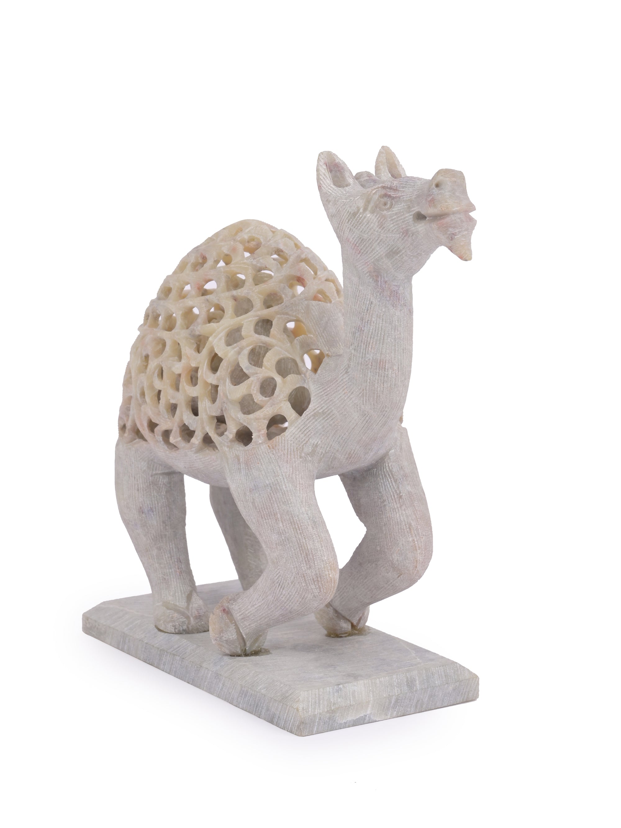Camel Decorative showpiece with Jaali or open work hand carving on stone - The Heritage Artifacts
