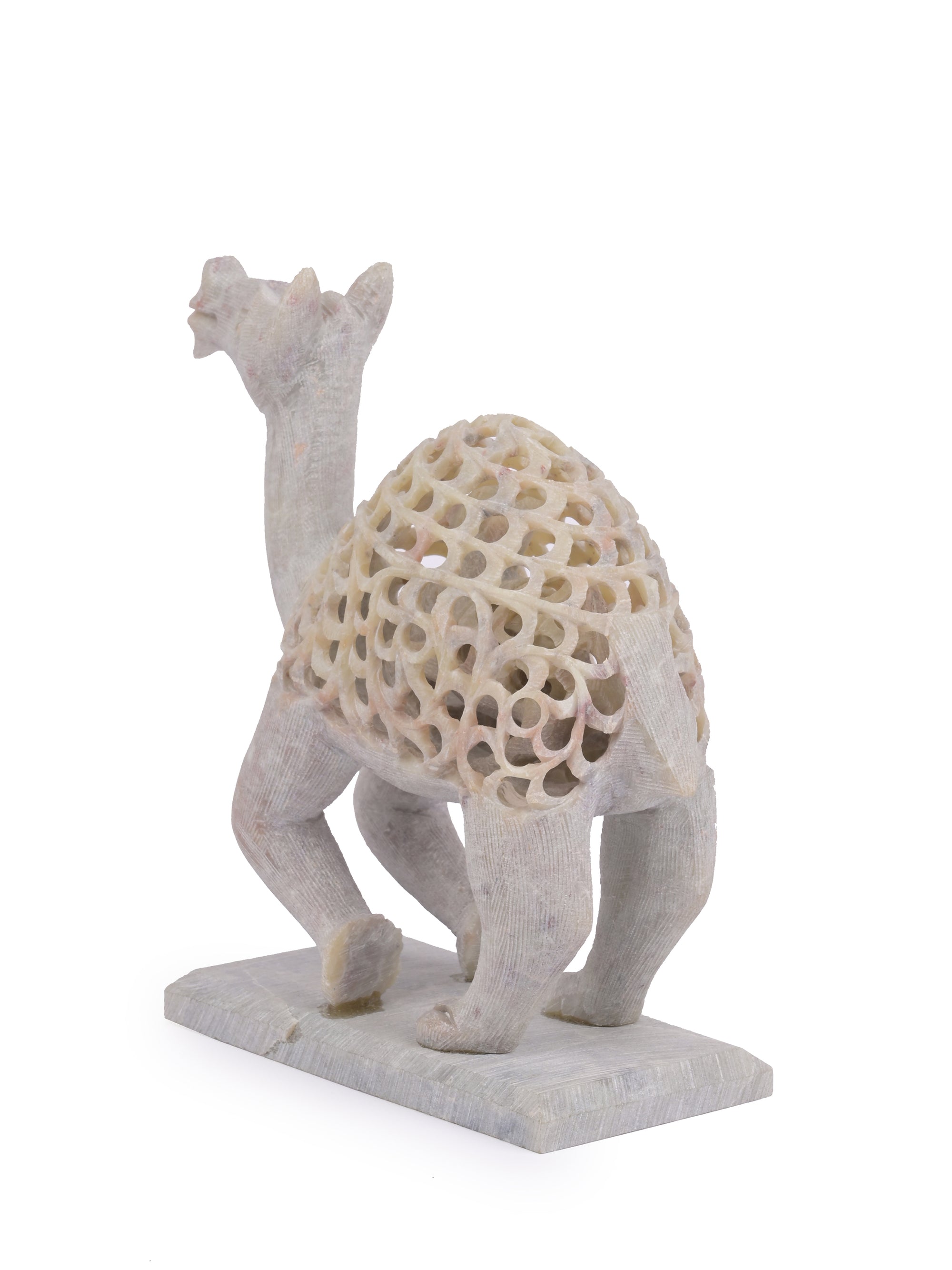Camel Decorative showpiece with Jaali or open work hand carving on stone - The Heritage Artifacts