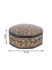 Floral Handmade Round Shaped 6 pcs Paper Mache Coaster set in a box - Available in Assorted design and color - The Heritage Artifacts