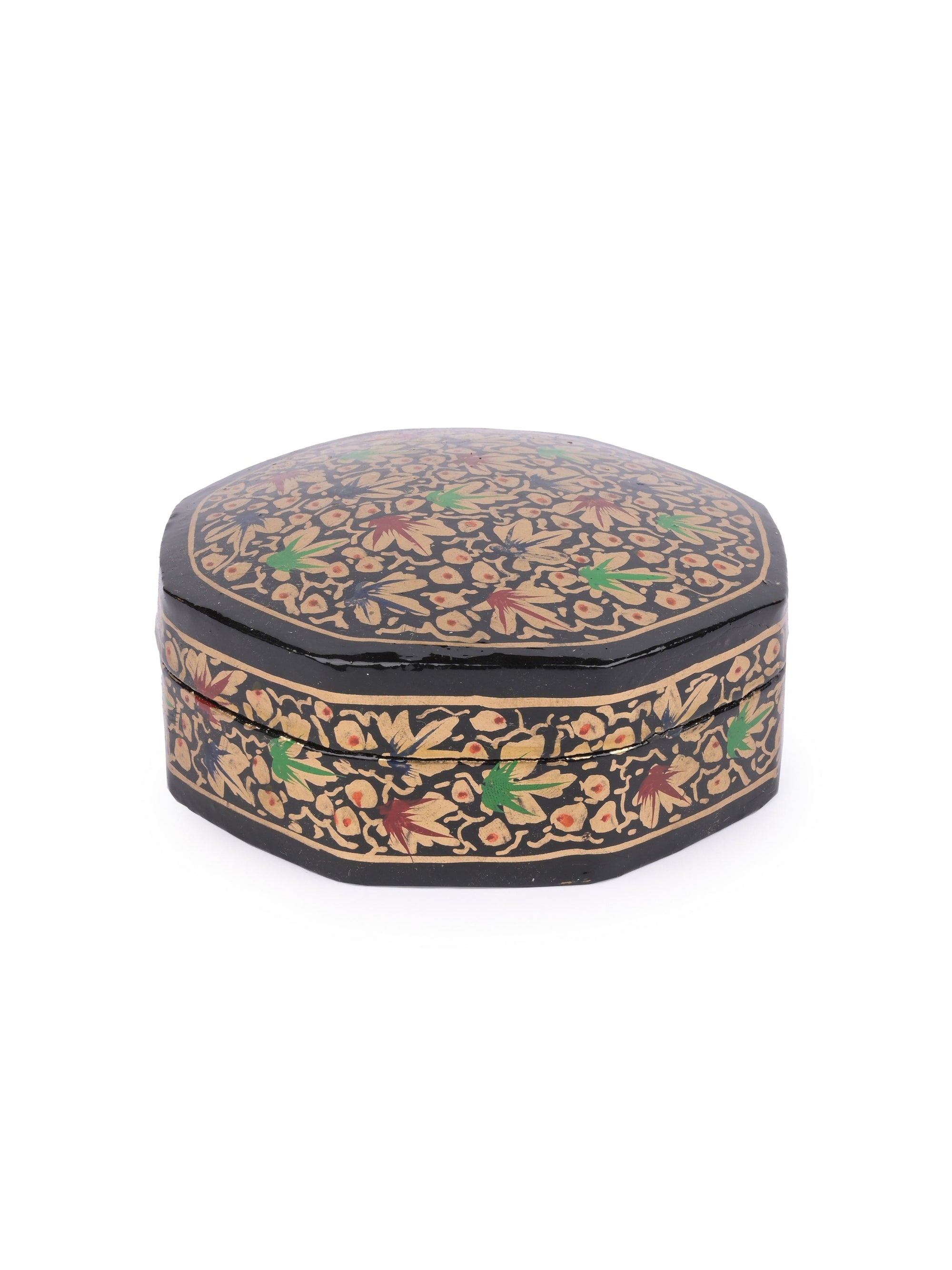 Floral Handmade Round Shaped 6 pcs Paper Mache Coaster set in a box