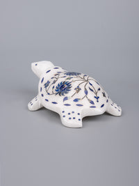 White marble turtle with decorative inlay work - The Heritage Artifacts