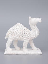 Hand crafted white marble camel figurine - The Heritage Artifacts