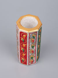 Marble pen stand with colorful Meenakari work - The Heritage Artifacts