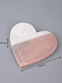 Dual color, heart shaped 4 pieces marble coaster set - The Heritage Artifacts