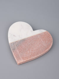 Dual color, heart shaped 4 pieces marble coaster set - The Heritage Artifacts