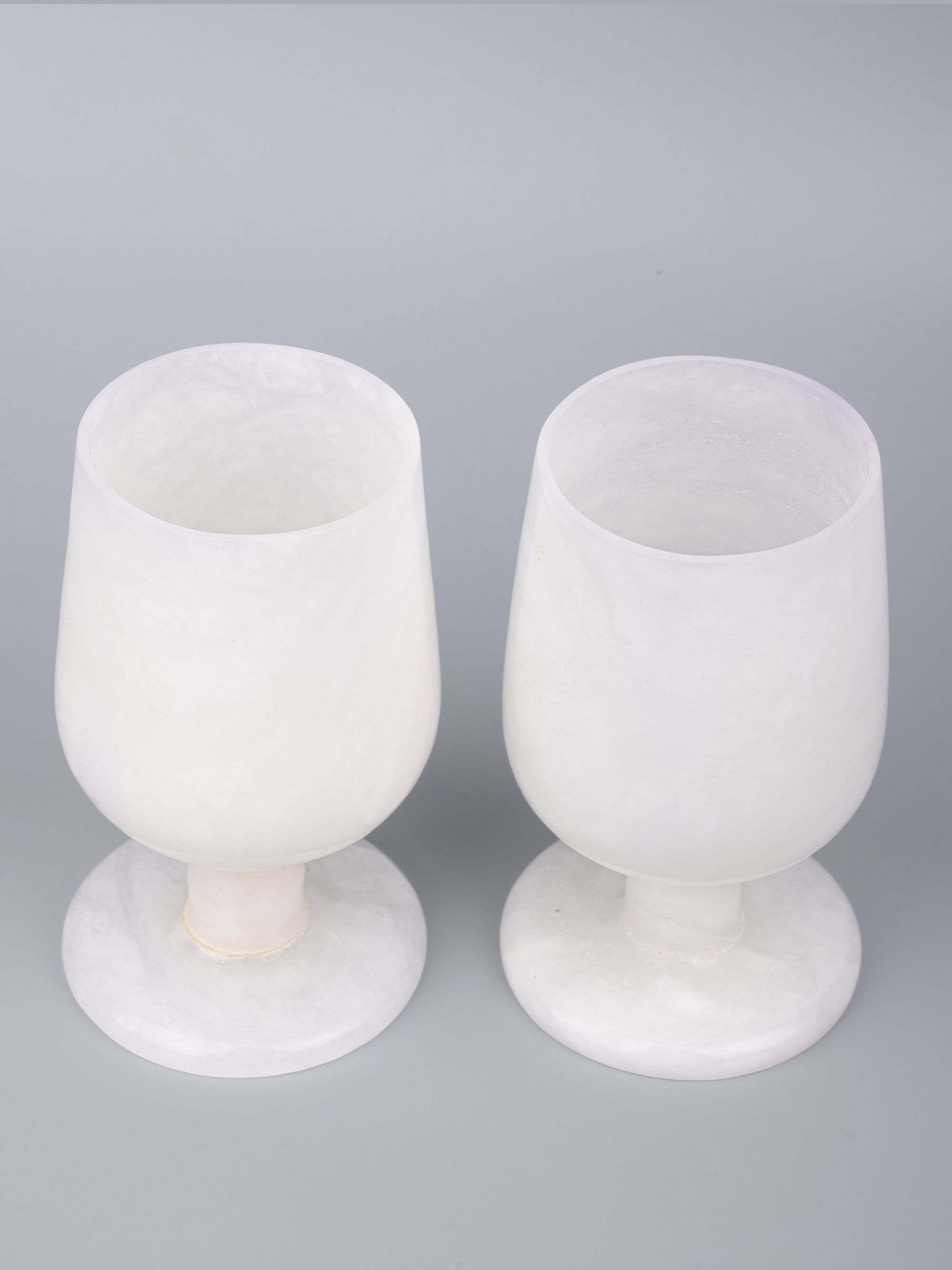 Royal white marble wine glass - set of 2 pcs in a gift box - The Heritage Artifacts