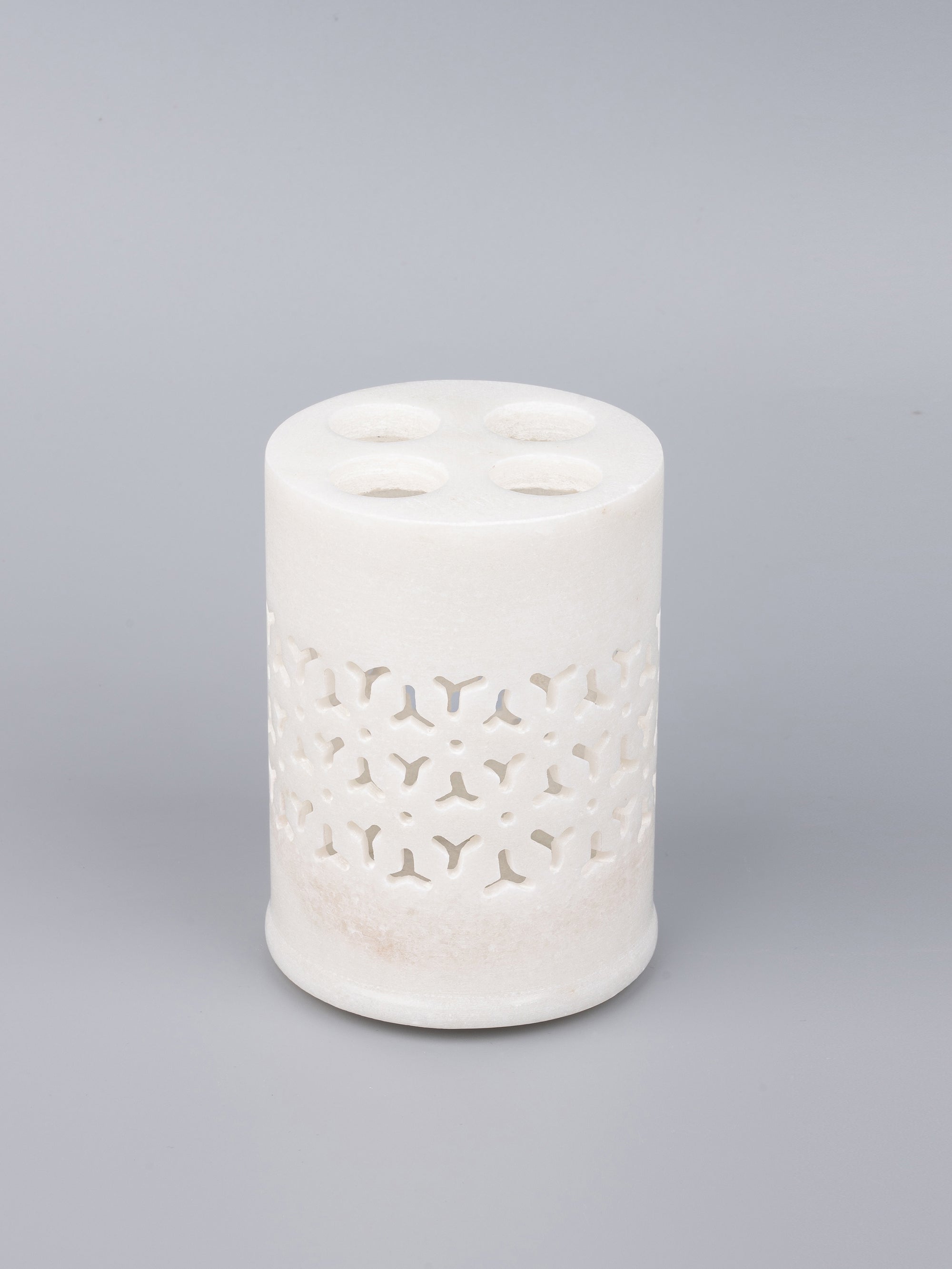 5 pieces bathroom accessories set handcrafted out of pure white marble - The Heritage Artifacts