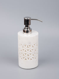 5 pieces bathroom accessories set handcrafted out of pure white marble - The Heritage Artifacts