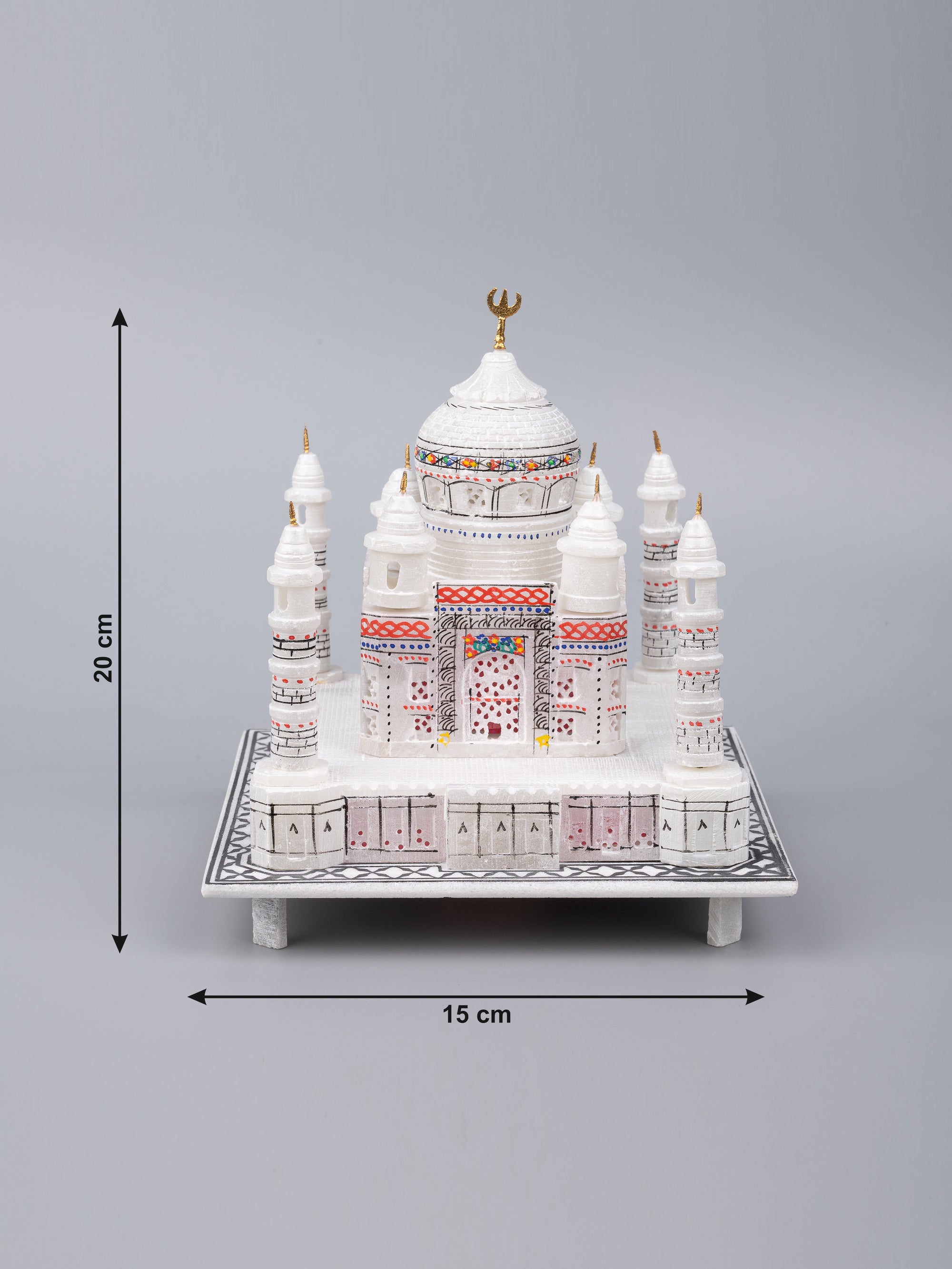6 inches colorful replica of Taj Mahal, decorative show piece - The Heritage Artifacts