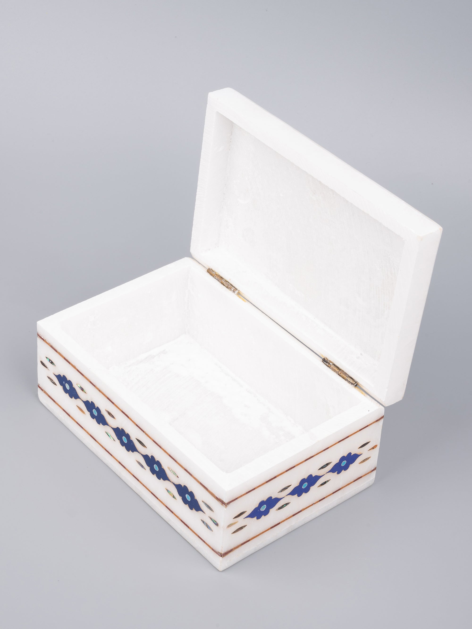 Colorful marble jewellery box with heavy inlay work - The Heritage Artifacts