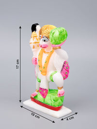 Marble painted Lord Hanuman statue - 6 inches height - The Heritage Artifacts