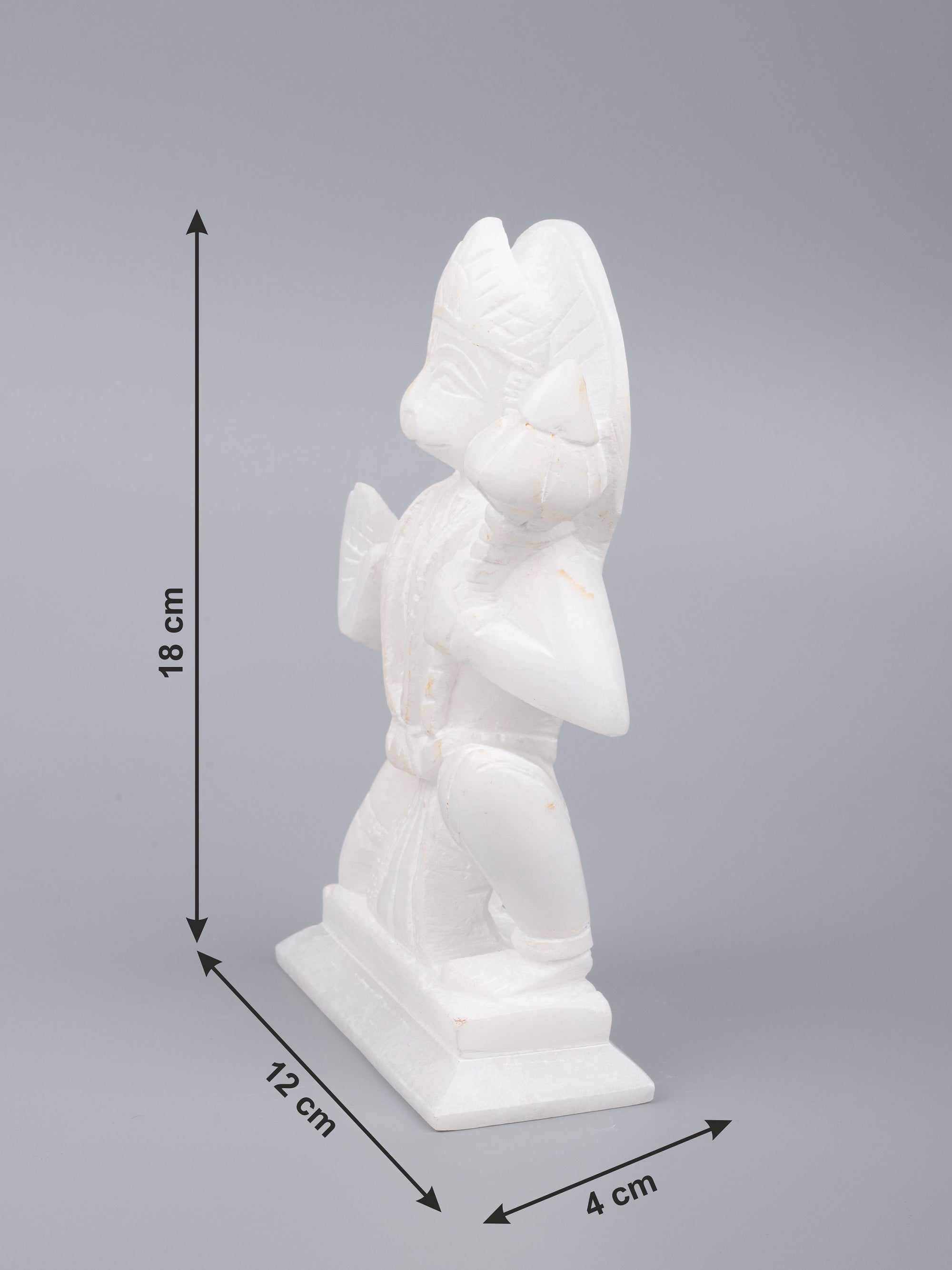 White marble Lord Hanuman statue - 6 inches height - The Heritage Artifacts