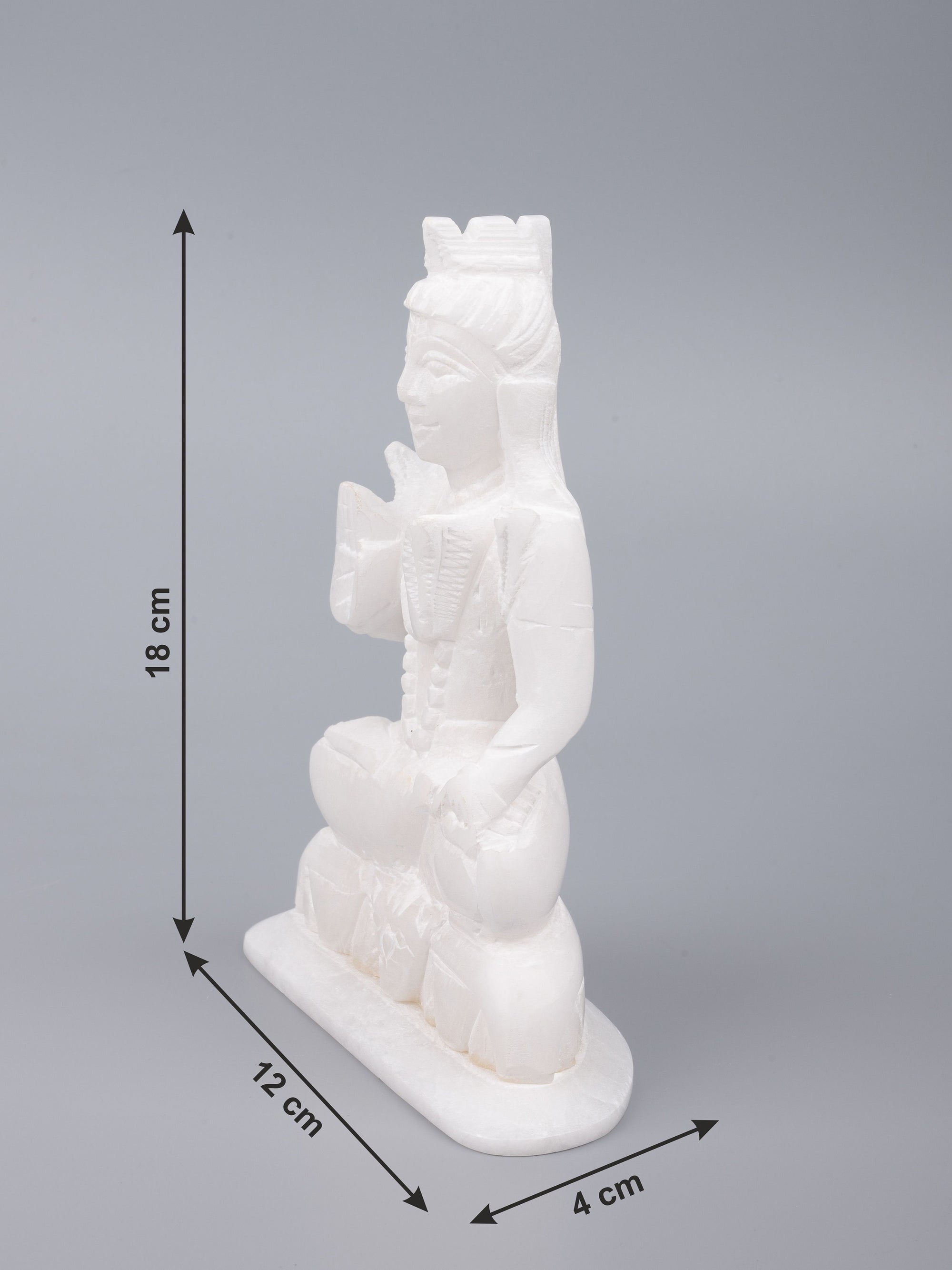 White marble Lord Shiva statue - 6 inches height - The Heritage Artifacts