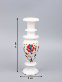 9 inches tall Marble Inlay Flower Vase for Home and office - The Heritage Artifacts