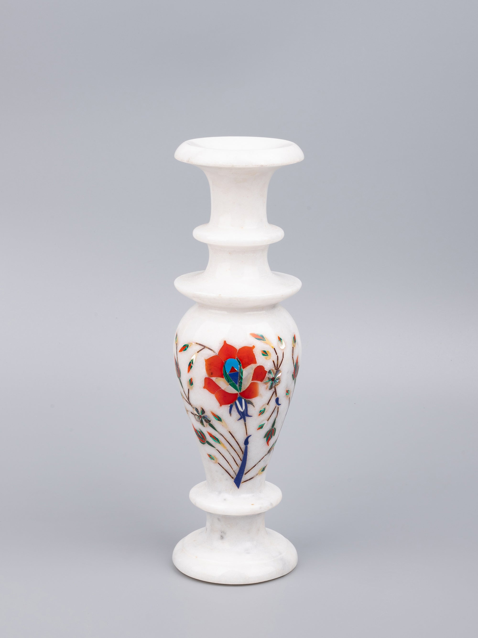 9 inches tall Marble Inlay Flower Vase for Home and office - The Heritage Artifacts