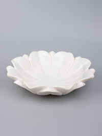 White marble Lotus plate with stand that can used as an individual flower also - The Heritage Artifacts