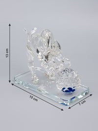 Transparent Glass show piece Bull fighting with a Ball - The Heritage Artifacts