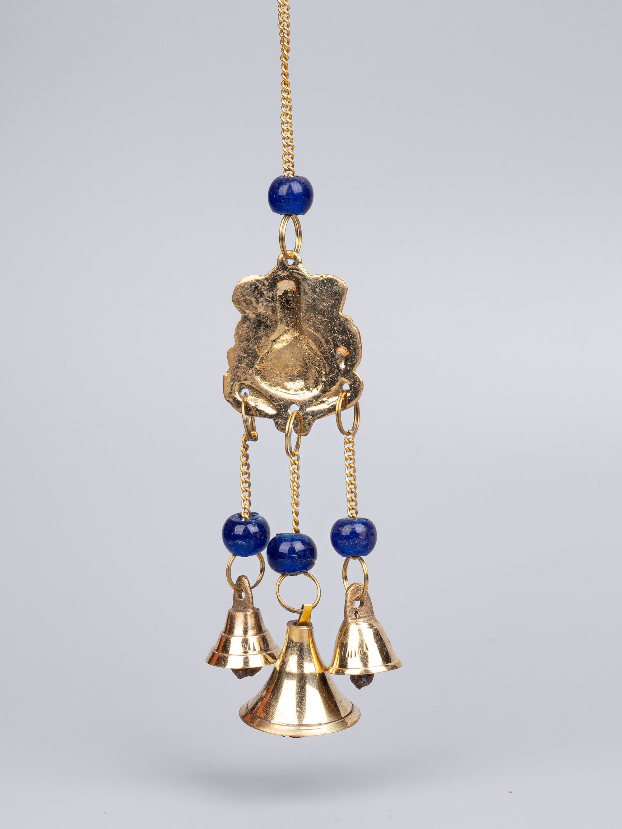 Lord Ganesha design Wind Chime with 3 Bells - 24 cms long with chain - The Heritage Artifacts