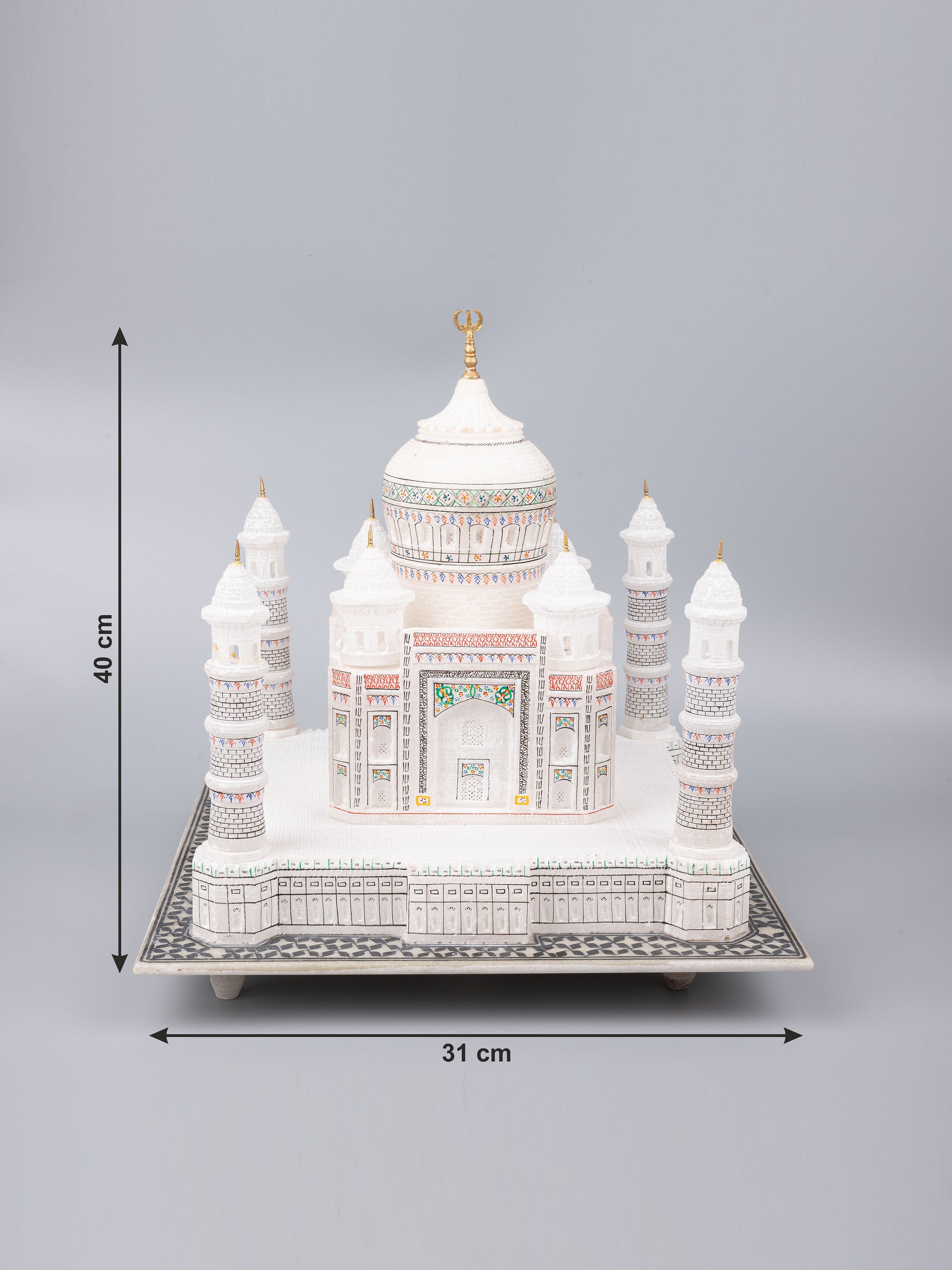 12 inches colorful Taj Mahal replica, home decor item - The Heritage Artifacts