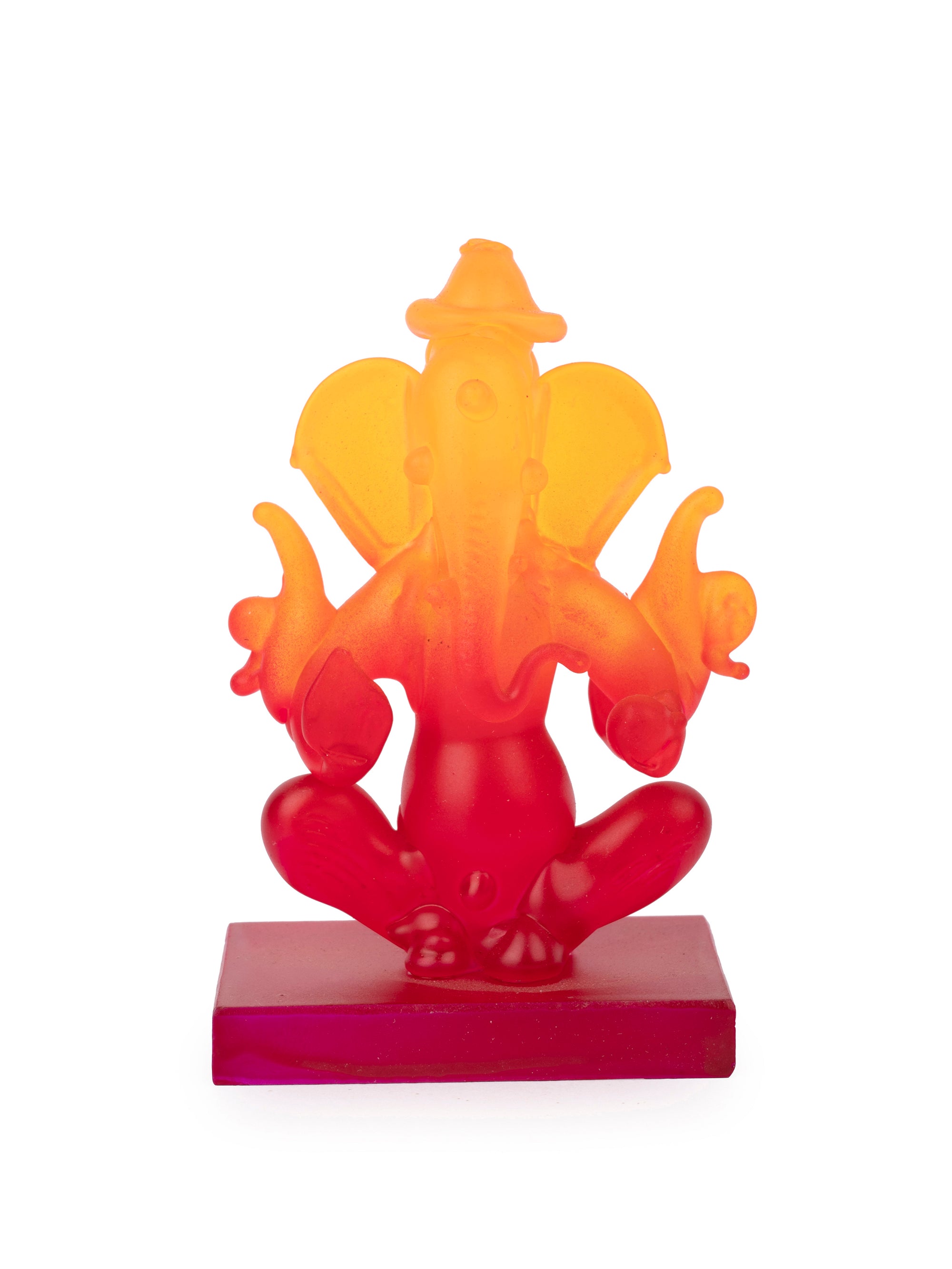 Glass Crafted Double Sided Car Ganesha Showpiece - Available in Assorted colors - The Heritage Artifacts