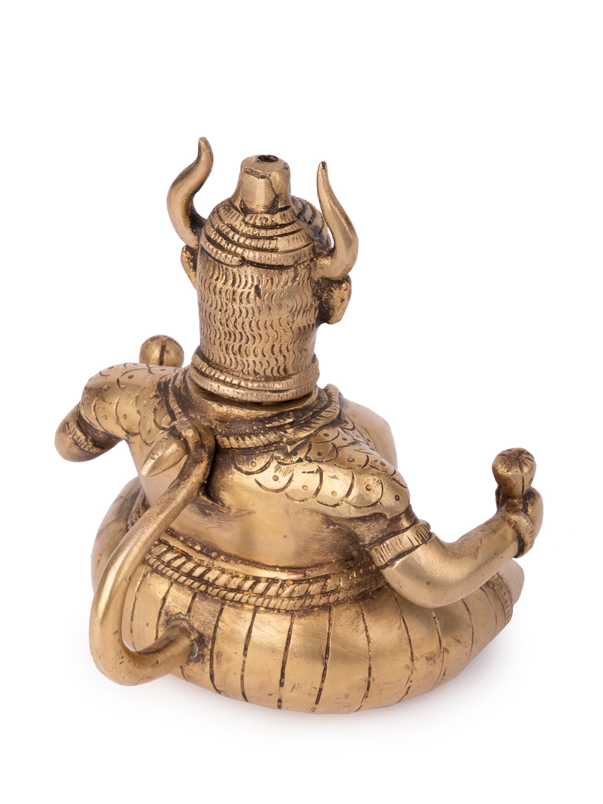 Brass Crafted Lamp Man Figurine with Antique finish - 6 inches height - The Heritage Artifacts