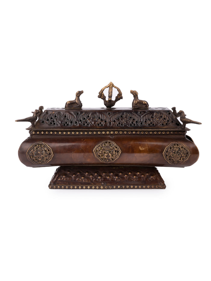 Tibetian Incense Holder beautifully handcrafted in Brass metal - The Heritage Artifacts