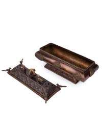 Tibetian Incense Holder beautifully handcrafted in Brass metal - The Heritage Artifacts