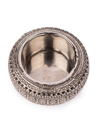 Handcrafted Unique Design White Metal Ashtray with Oxidized finish - The Heritage Artifacts