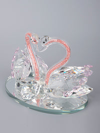 Glass Crafted Romantic Swan Couple Home Decor - The Heritage Artifacts