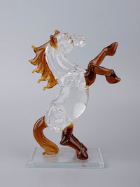 Prancing Horse Glass Decor Showpiece - 7 inches height - The Heritage Artifacts