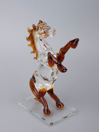 Prancing Horse Glass Decor Showpiece - 7 inches height - The Heritage Artifacts
