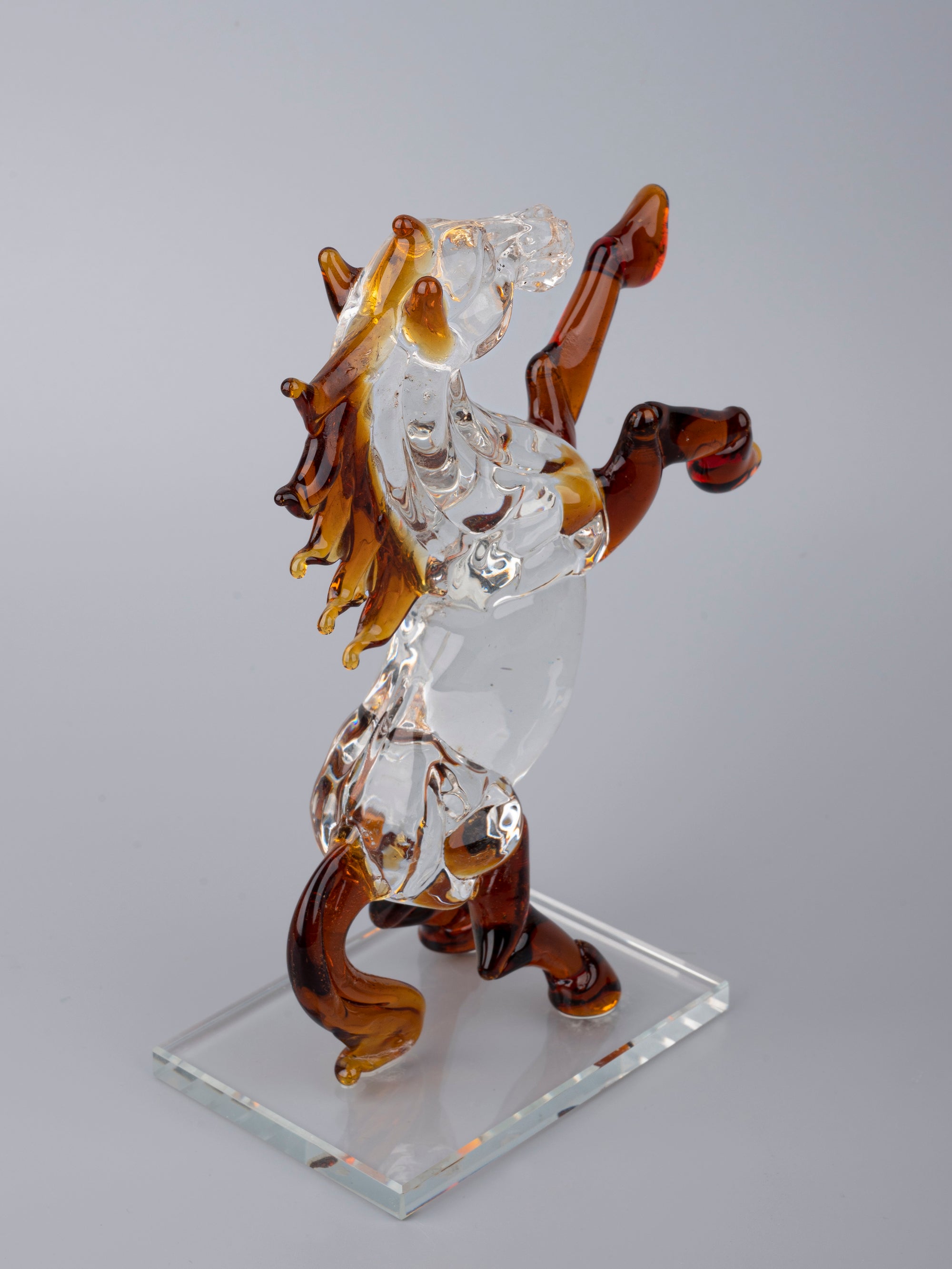 Prancing Horse Glass Decor Showpiece - 7 inches height - The Heritage Artifacts